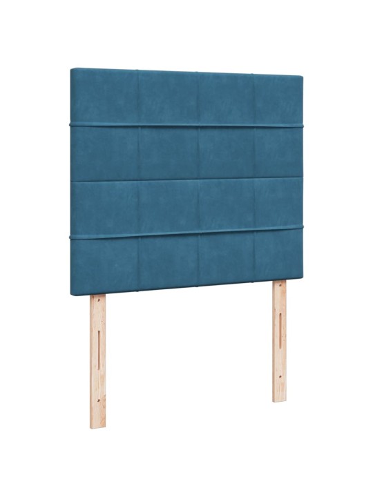 Box spring postel s matrací modrá 120 x 190 cm samet