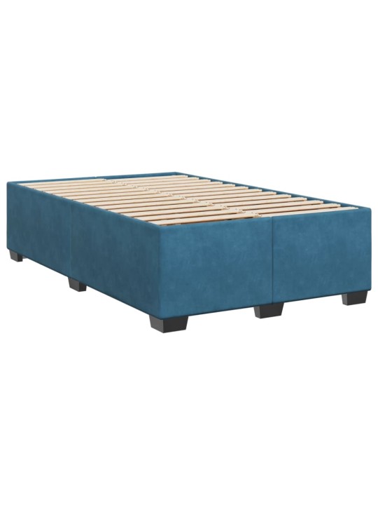 Box spring postel s matrací modrá 120 x 190 cm samet