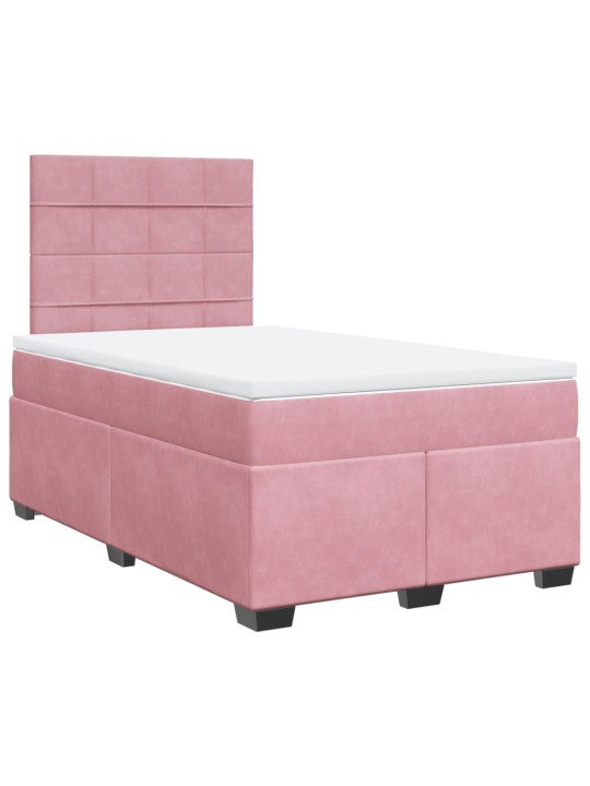 Box spring postel s matrací růžová 120x190 cm samet