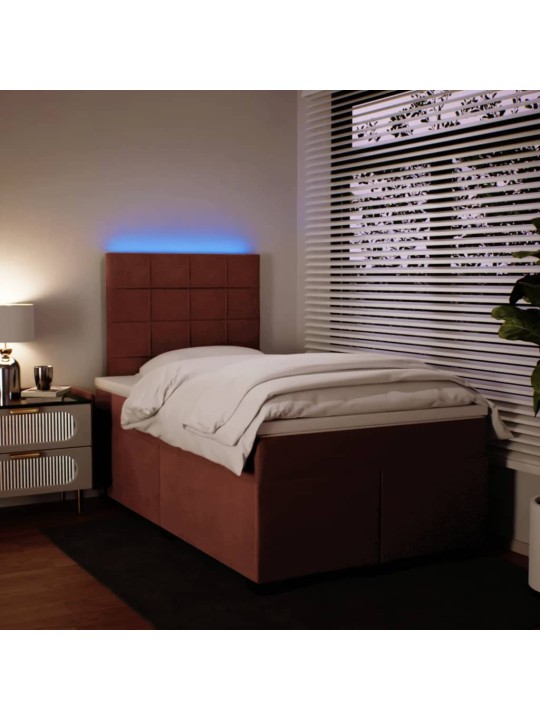 Box spring postel s matrací růžová 120x190 cm samet
