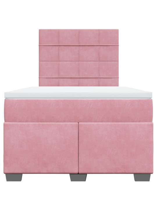 Box spring postel s matrací růžová 120x190 cm samet