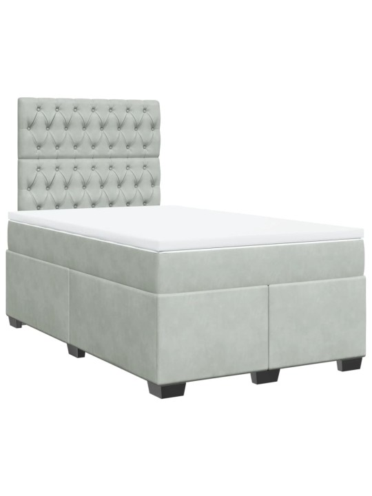 Box spring postel s matrací světle šedá 120x190 cm samet