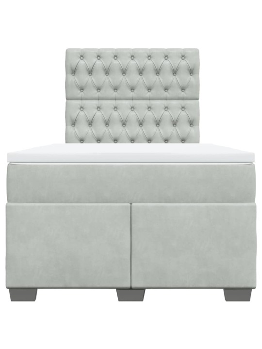 Box spring postel s matrací světle šedá 120x190 cm samet