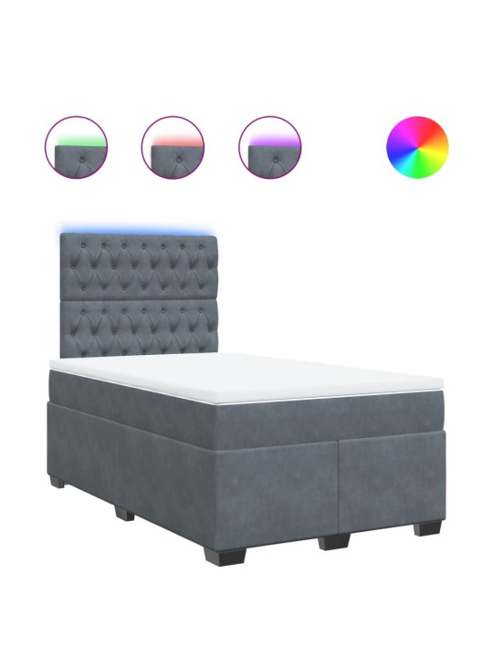 Box spring postel s matrací tmavě šedý 120x190 cm samet