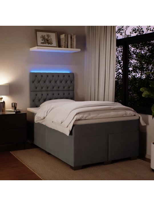Box spring postel s matrací tmavě šedý 120x190 cm samet