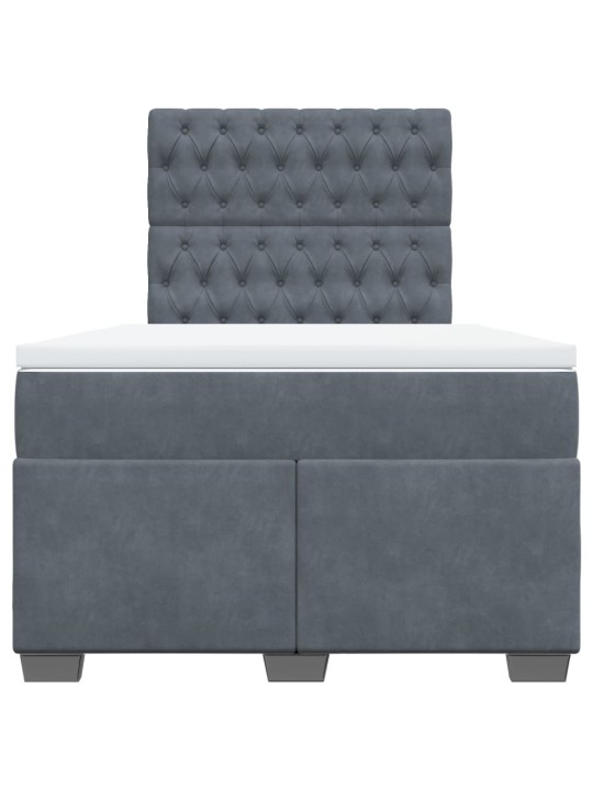 Box spring postel s matrací tmavě šedý 120x190 cm samet
