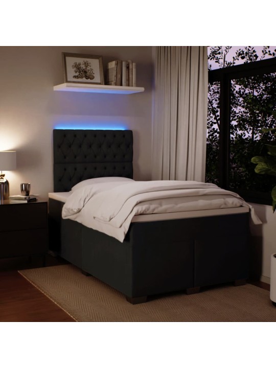 Box spring postel s matrací černá 120 x 190 cm samet