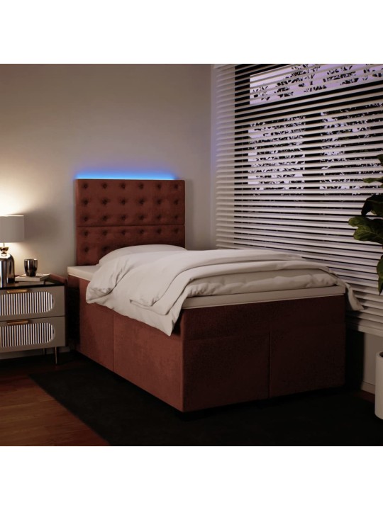 Box spring postel s matrací růžová 120x190 cm samet