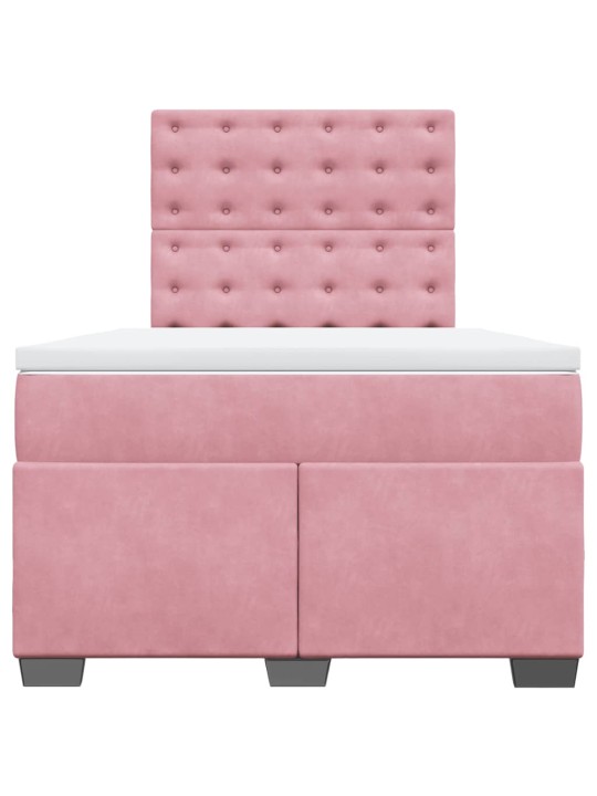 Box spring postel s matrací růžová 120x190 cm samet