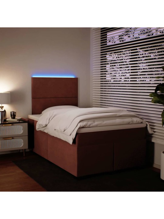 Box spring postel s matrací růžová 120 x 200 cm samet