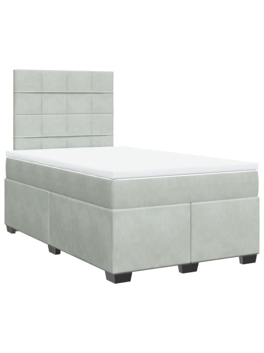 Box spring postel s matrací světle šedá 120 x 200 cm samet