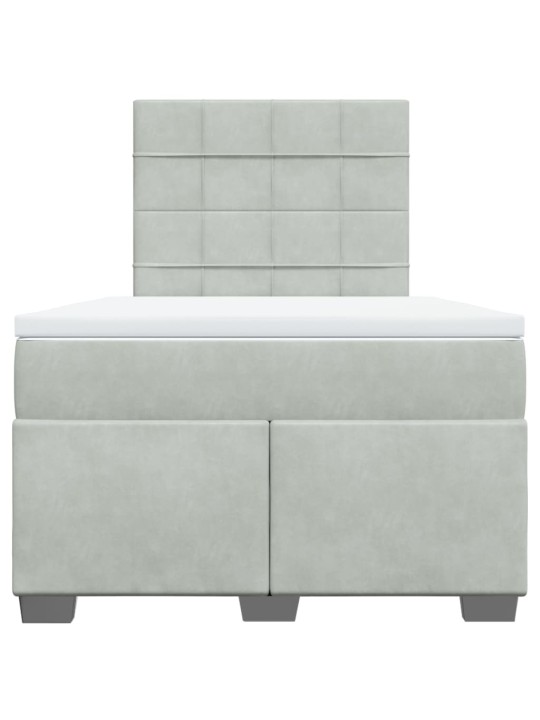 Box spring postel s matrací světle šedá 120 x 200 cm samet