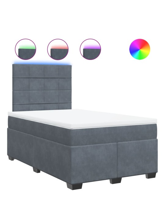 Box spring postel s matrací tmavě šedá 120 x 200 cm samet