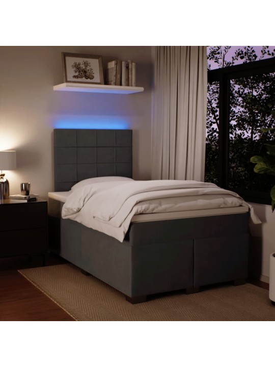 Box spring postel s matrací tmavě šedá 120 x 200 cm samet