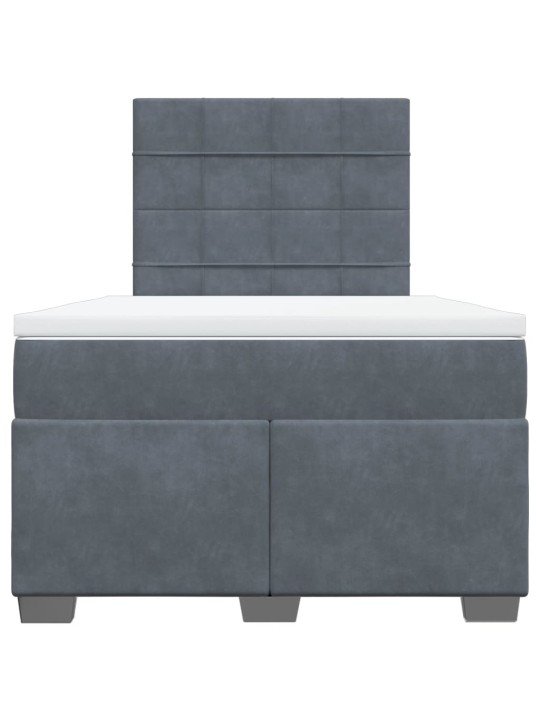 Box spring postel s matrací tmavě šedá 120 x 200 cm samet