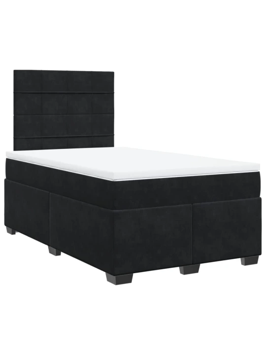 Box spring postel s matrací černá 120 x 200 cm samet