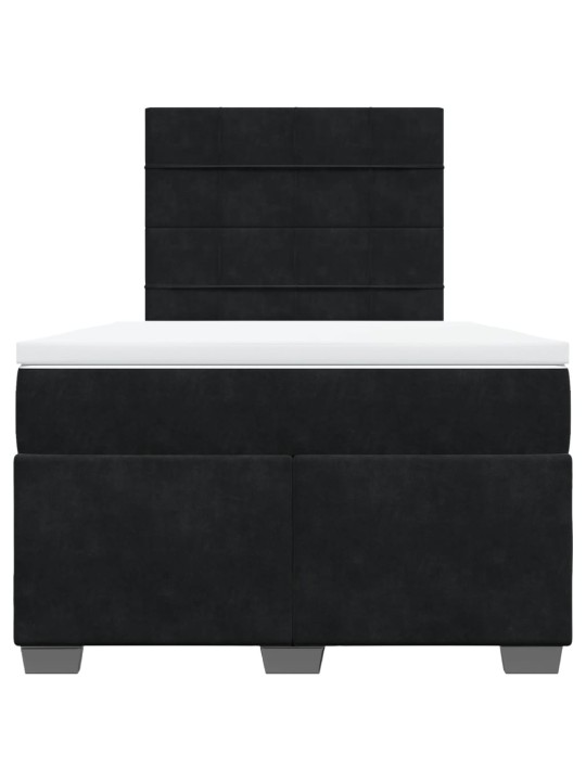Box spring postel s matrací černá 120 x 200 cm samet