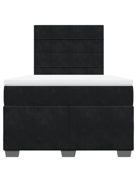 Box spring postel s matrací černá 120 x 200 cm samet