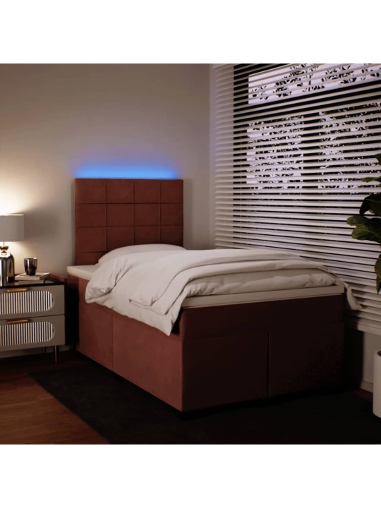 Box spring postel s matrací růžová 120 x 200 cm samet