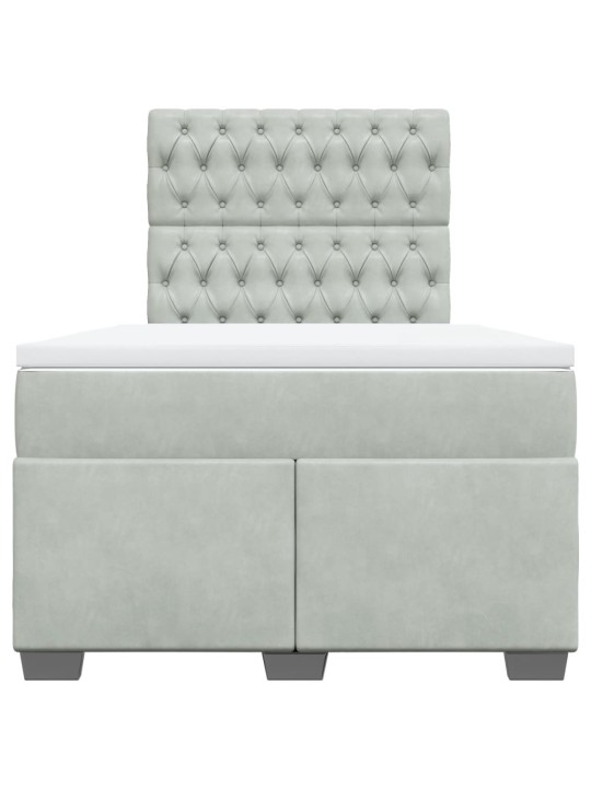 Box spring postel s matrací světle šedá 120 x 200 cm samet