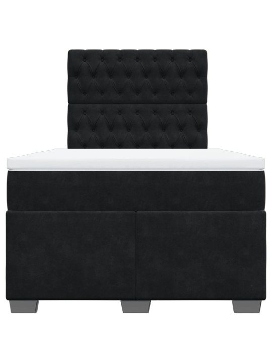 Box spring postel s matrací černá 120 x 200 cm samet