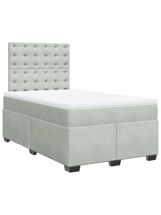 Box spring postel s matrací světle šedá 120 x 200 cm samet