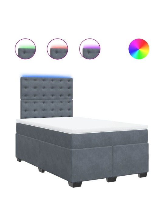 Box spring postel s matrací tmavě šedá 120 x 200 cm samet