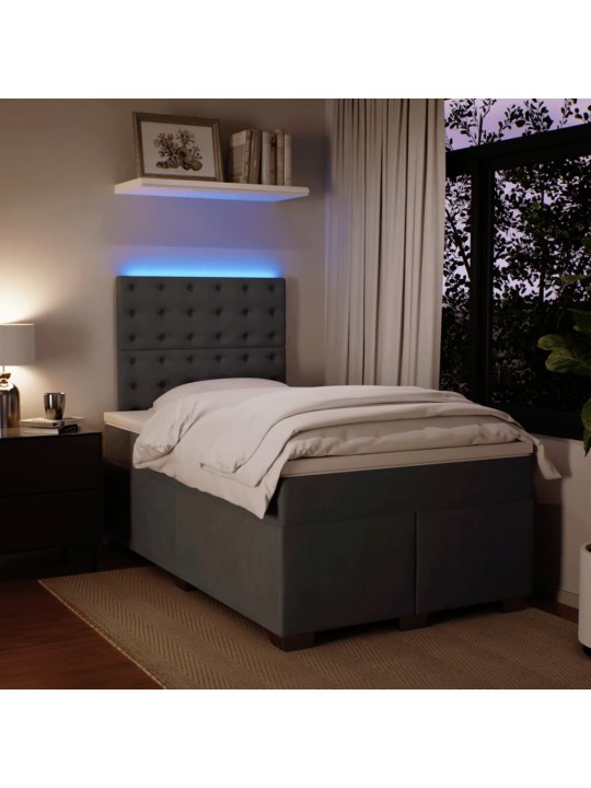 Box spring postel s matrací tmavě šedá 120 x 200 cm samet