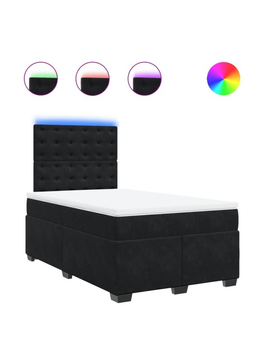 Box spring postel s matrací černá 120 x 200 cm samet