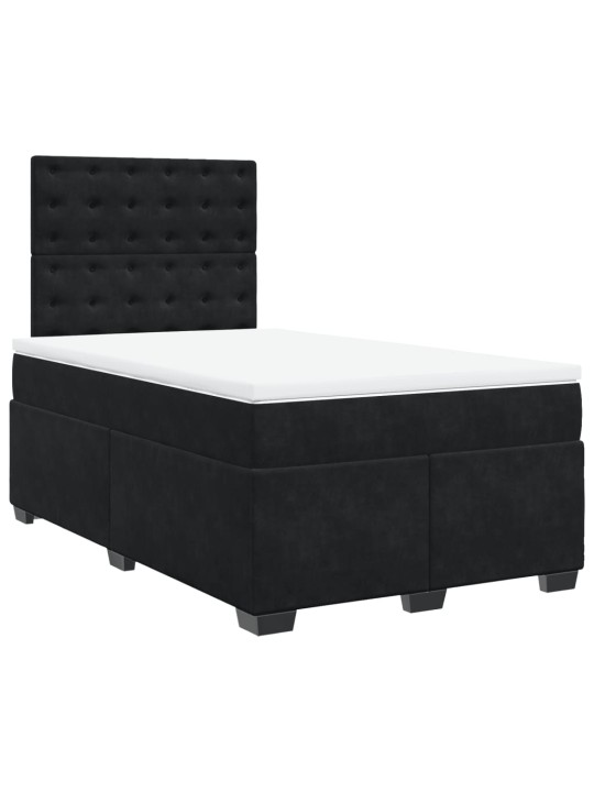 Box spring postel s matrací černá 120 x 200 cm samet