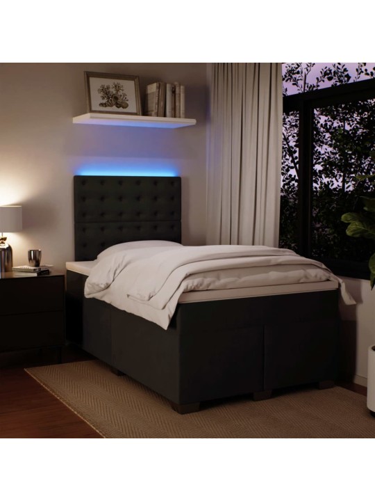 Box spring postel s matrací černá 120 x 200 cm samet