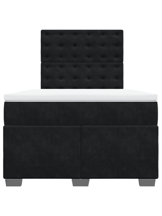 Box spring postel s matrací černá 120 x 200 cm samet