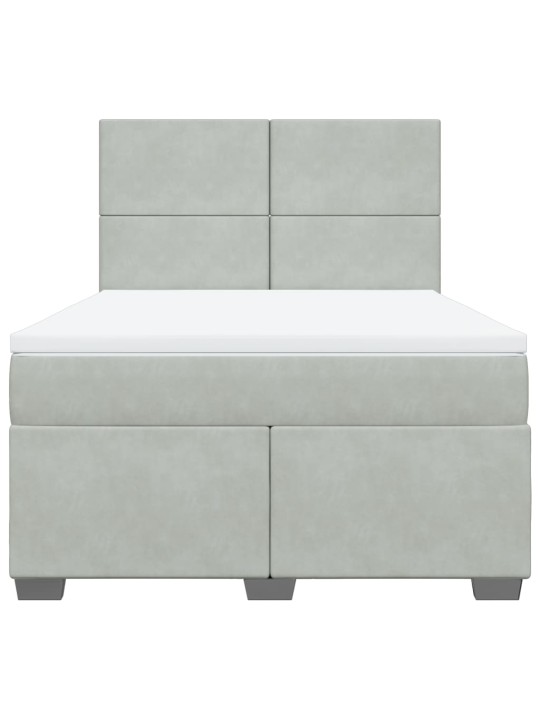 Box spring postel s matrací světle šedá 140x190 cm samet
