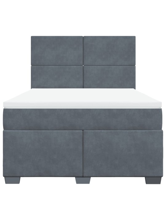 Box spring postel s matrací tmavě šedý 140 x 190 cm samet