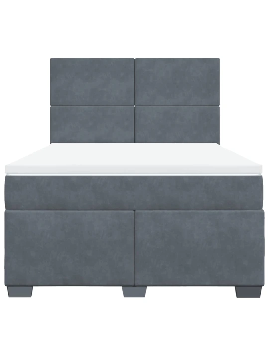 Box spring postel s matrací tmavě šedý 140 x 190 cm samet
