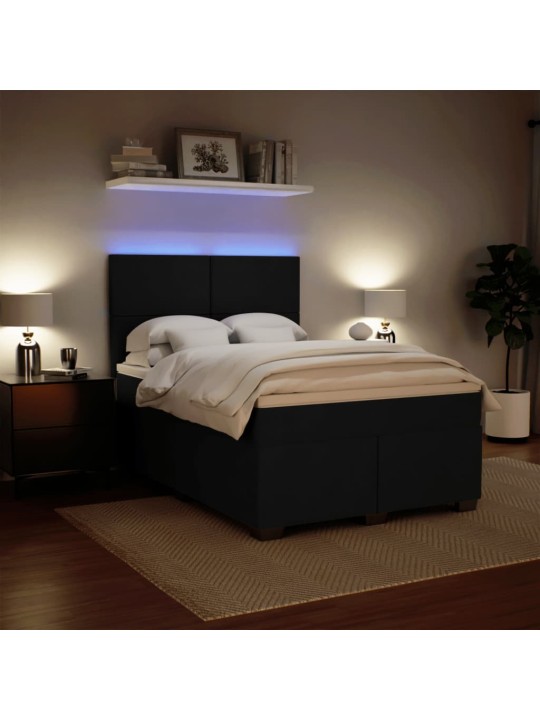 Box spring postel s matrací černá 140 x 190 cm samet