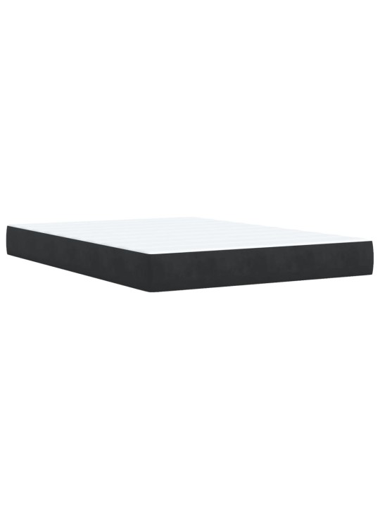 Box spring postel s matrací černá 140 x 190 cm samet