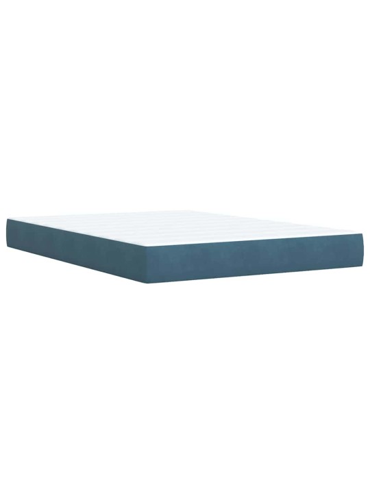 Box spring postel s matrací modrá 140 x 190 cm samet