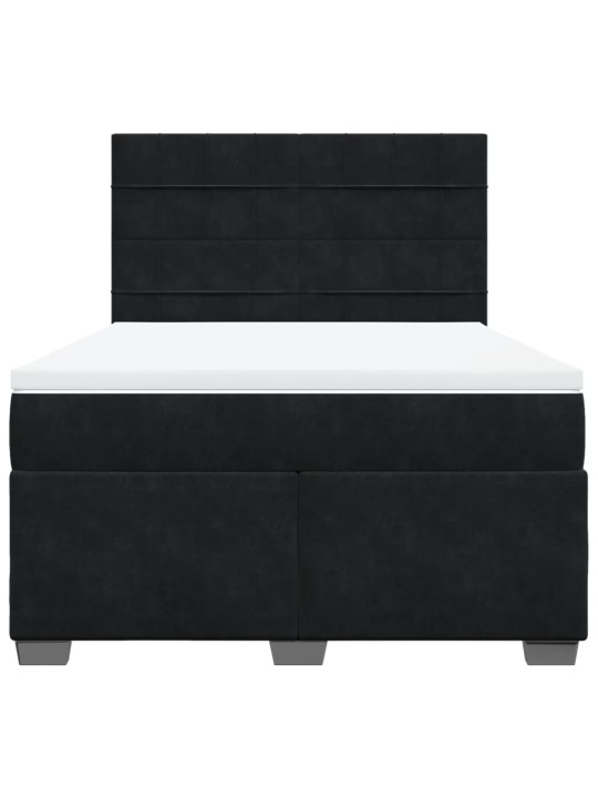 Box spring postel s matrací černá 140 x 190 cm samet