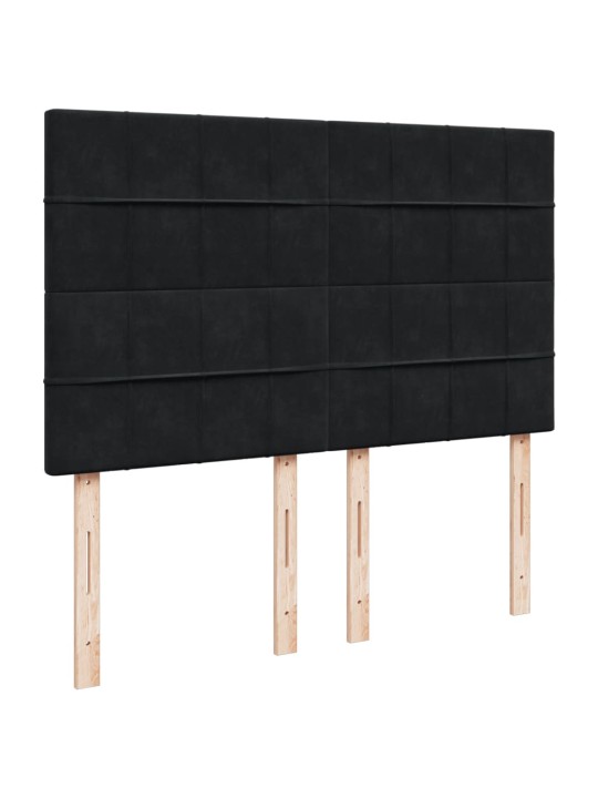 Box spring postel s matrací černá 140 x 190 cm samet