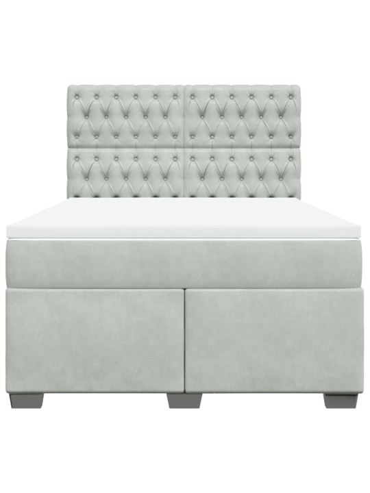 Box spring postel s matrací světle šedá 140x190 cm samet