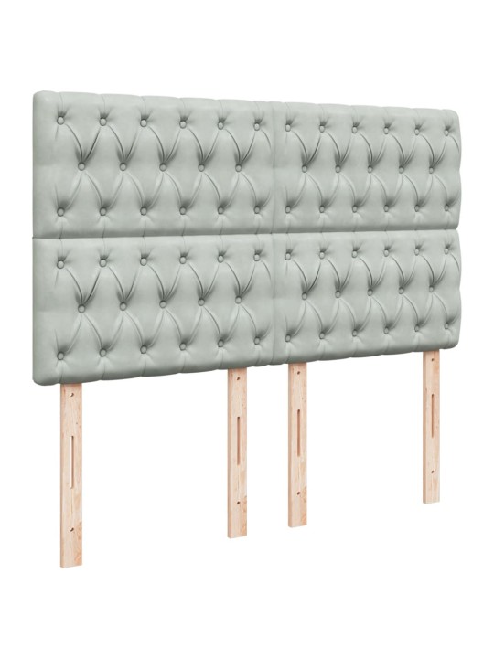 Box spring postel s matrací světle šedá 140x190 cm samet