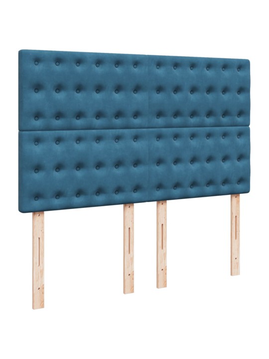 Box spring postel s matrací modrá 140 x 190 cm samet