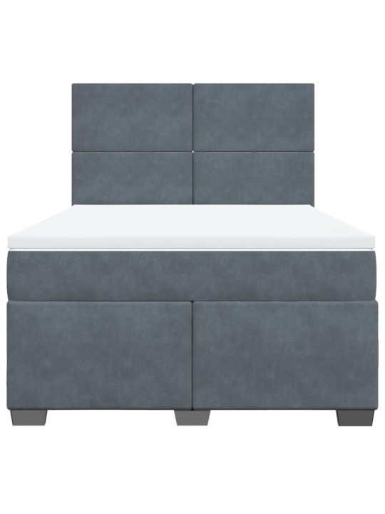Box spring postel s matrací tmavě šedá 140x200 cm samet
