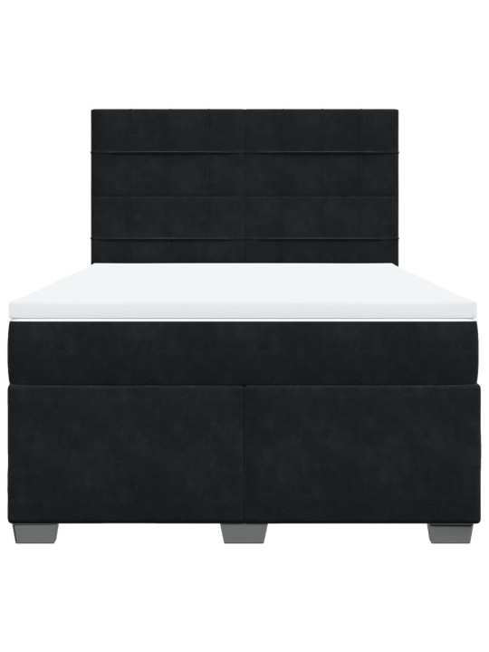 Box spring postel s matrací černá 140x200 cm samet