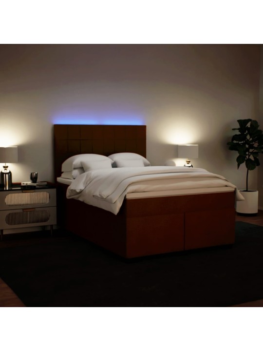 Box spring postel s matrací růžová 140x200 cm samet