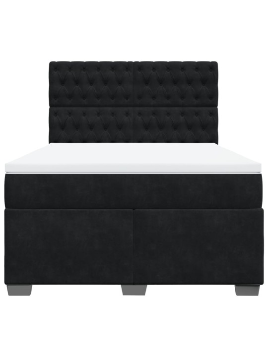 Box spring postel s matrací černá 140x200 cm samet