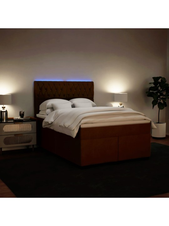 Box spring postel s matrací růžová 140x200 cm samet