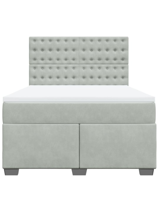 Box spring postel s matrací světle šedá 140x200 cm samet