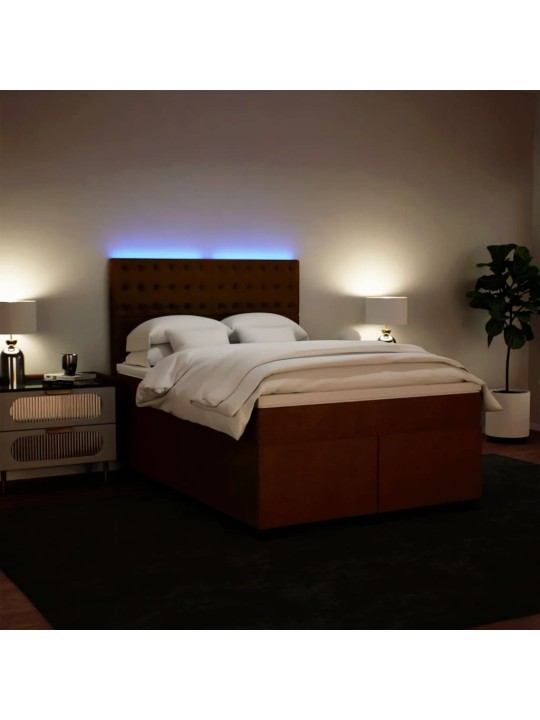 Box spring postel s matrací růžová 140x200 cm samet